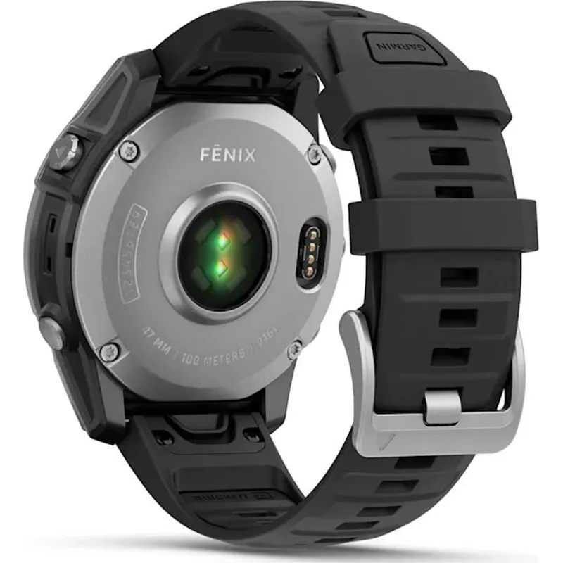 Garmin Fenix E 47mm AMOLED Stainless Steel with Black Silicone Band-12