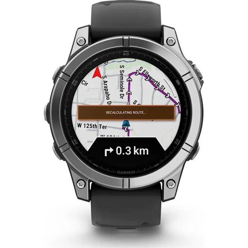 Garmin Fenix E 47mm AMOLED Stainless Steel with Black Silicone Band-2