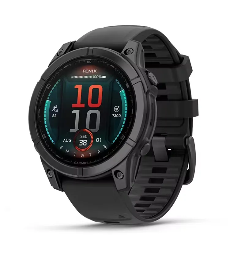 Garmin Fenix E 47 mm AMOLED Slate Grey steel with Black Silicone Band