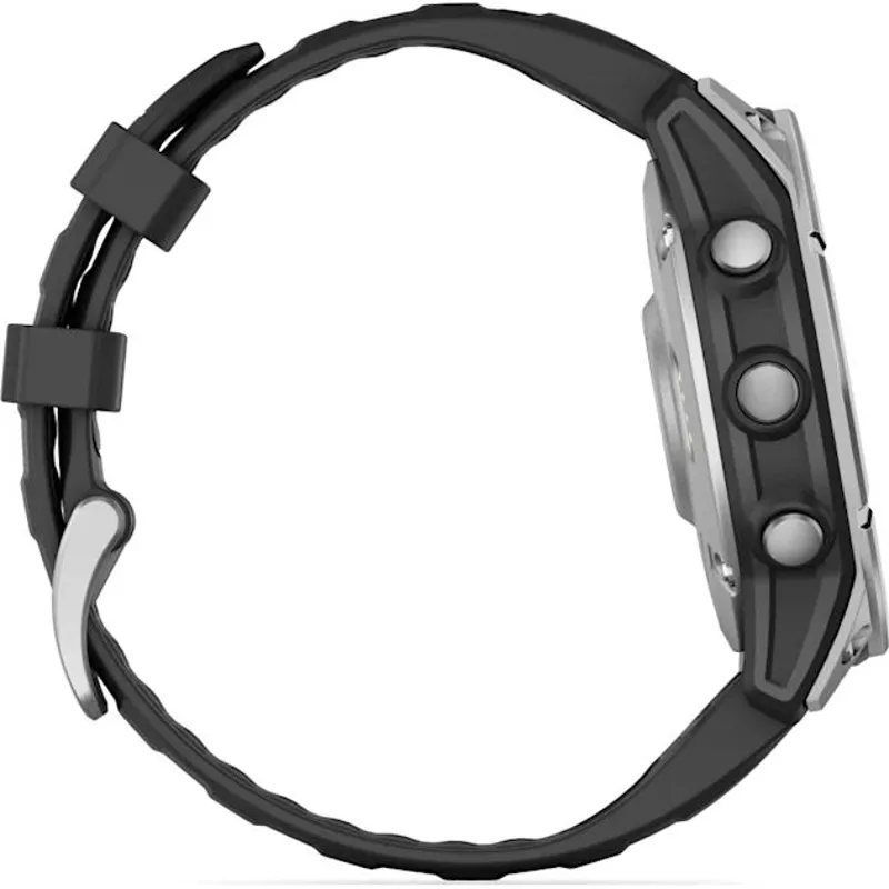 Garmin Fenix E 47mm AMOLED Stainless Steel with Black Silicone Band-5