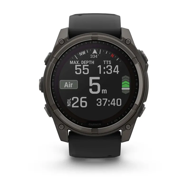 Garmin Fenix 8 51 mm Solar Sapphire Carbon grey DLC titanium with Black/pebble grey-7
