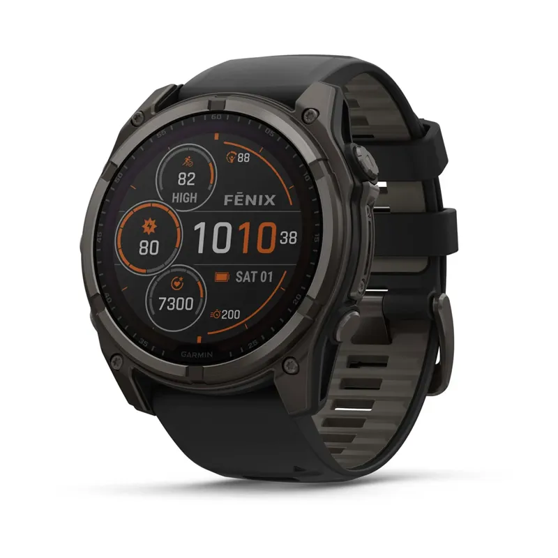 Garmin Fenix 8 51 mm Solar Sapphire Carbon grey DLC titanium with Black/pebble grey