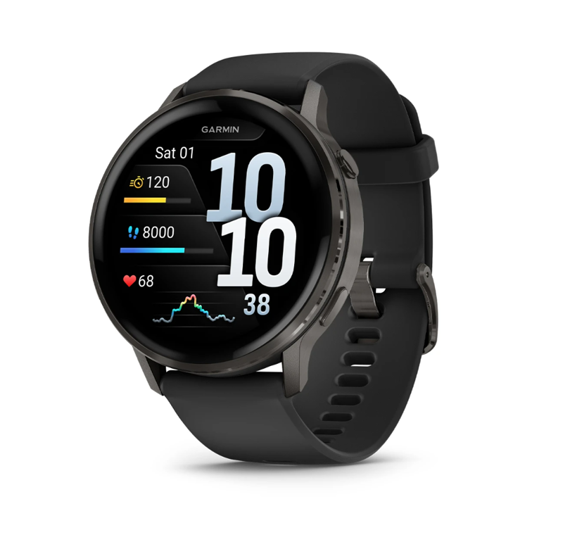 Garmin Venu 4 45mm Slate with Black Silicone Band