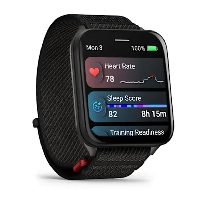 Garmin Venu X1 Black with Slate Titanium Caseback and Black ComfortFit Nylon Band-1