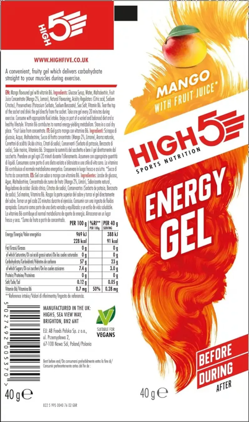 High 5 Energy Gel Mango-1