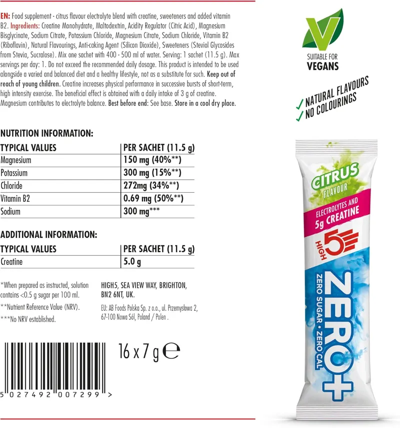 High 5 Zero+ Creatine Citrus 11.5g-1