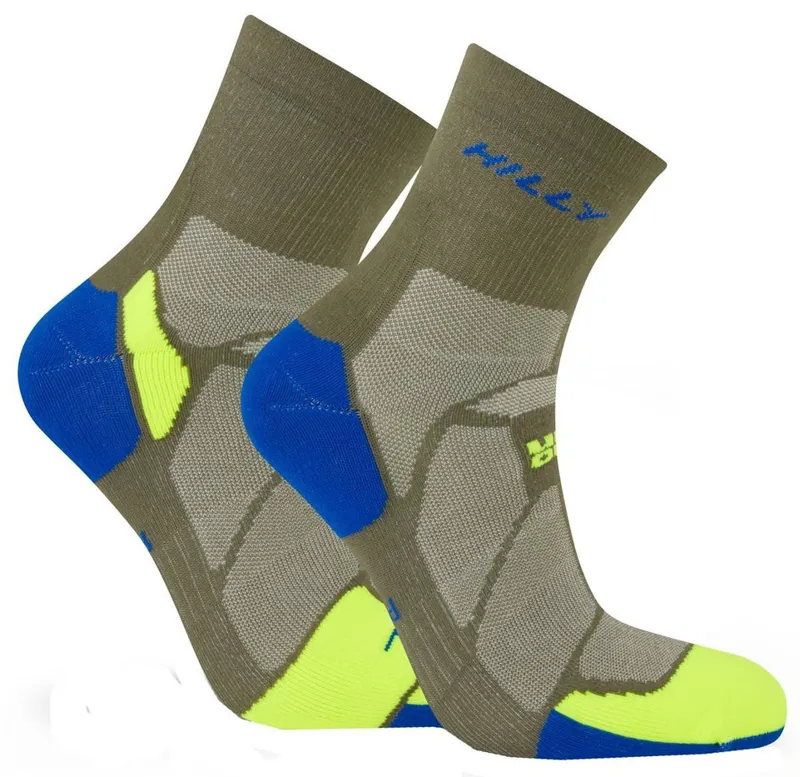 Hilly Marathon Fresh Anklet Socks Olive/Fluo Yellow-5