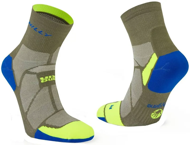 Hilly Marathon Fresh Anklet Socks Olive/Fluo Yellow-4
