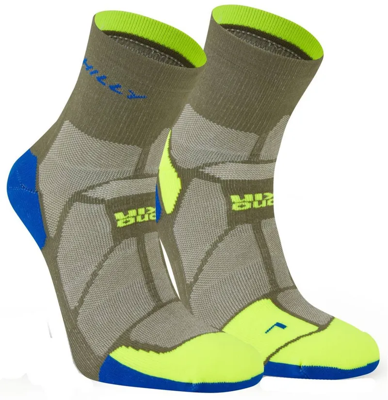 Hilly Marathon Fresh Anklet Socks Olive/Fluo Yellow-3