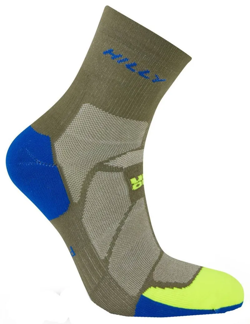 Hilly Marathon Fresh Anklet Socks Olive/Fluo Yellow-2