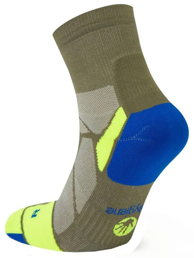 Hilly Marathon Fresh Anklet Socks Olive/Fluo Yellow-1