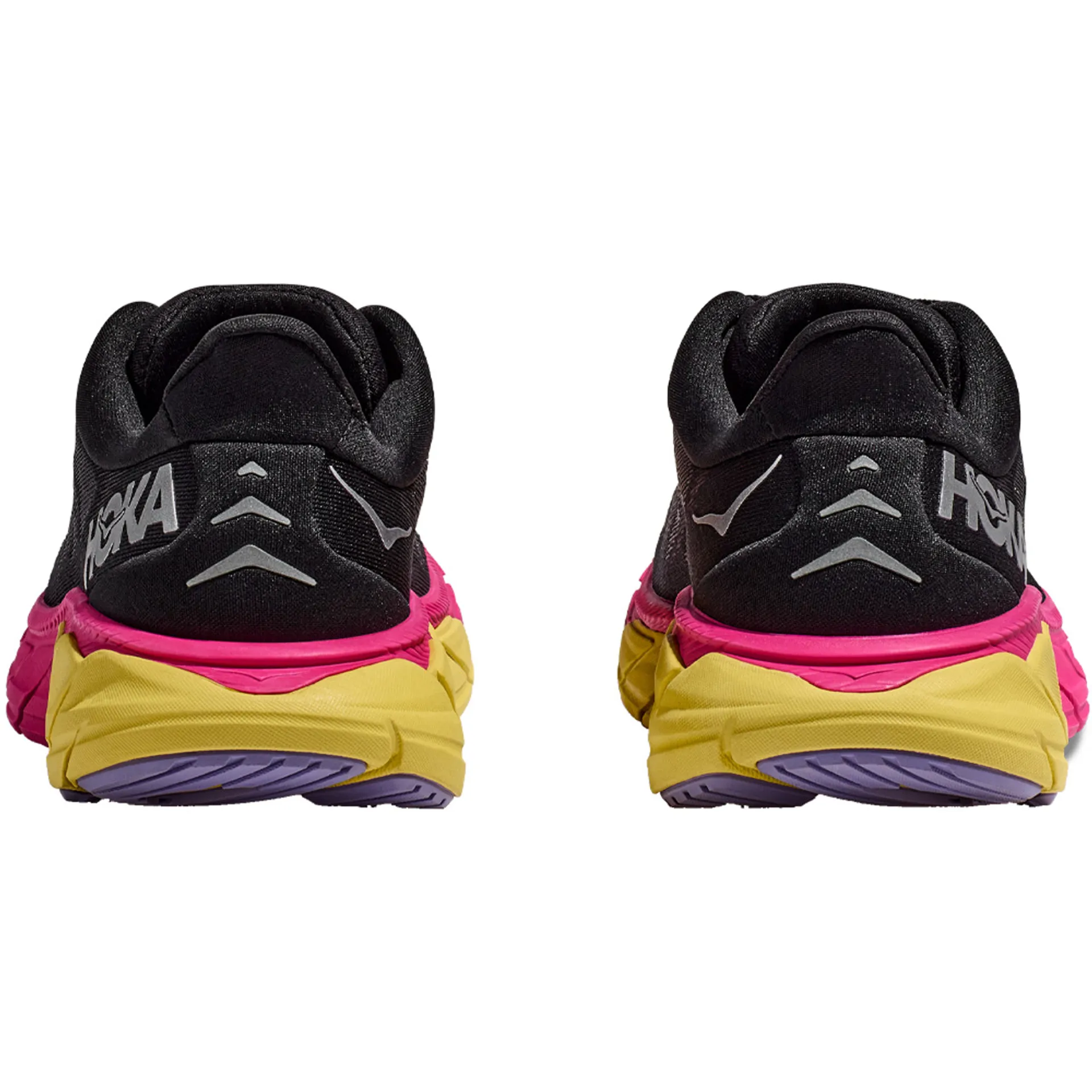 Hoka Black Shoes with Pink and Yellow Midsole Accent Women main image 3