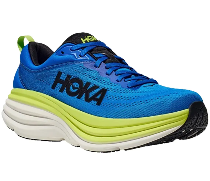 Hoka One One Men's Bondi 8 Electric Cobalt/Lettuce-2