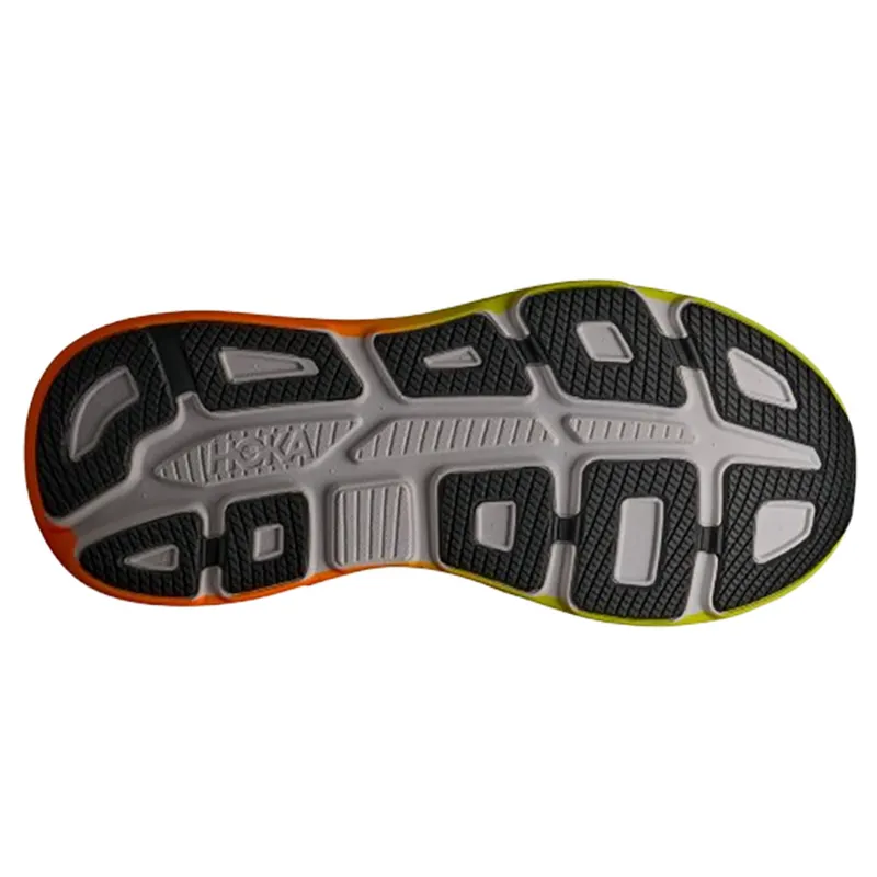 Hoka One One Men's Bondi 9 White/Neon Tangerine-8
