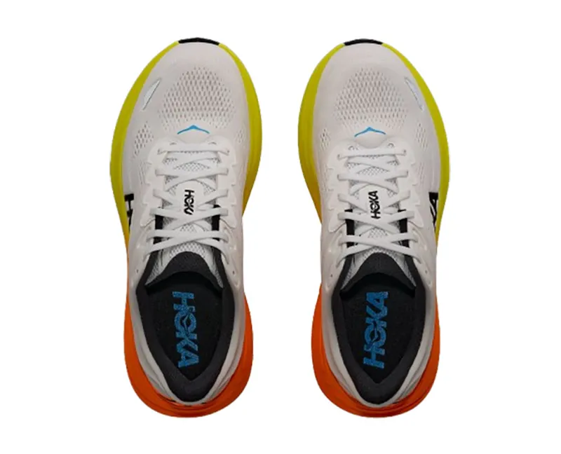 Hoka One One Men's Bondi 9 White/Neon Tangerine-6