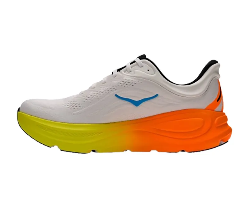 Hoka One One Men's Bondi 9 White/Neon Tangerine-1