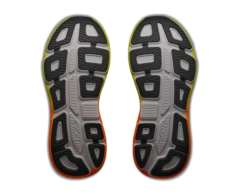 Hoka One One Men's Bondi 9 Wide White/Neon Tangerine-7