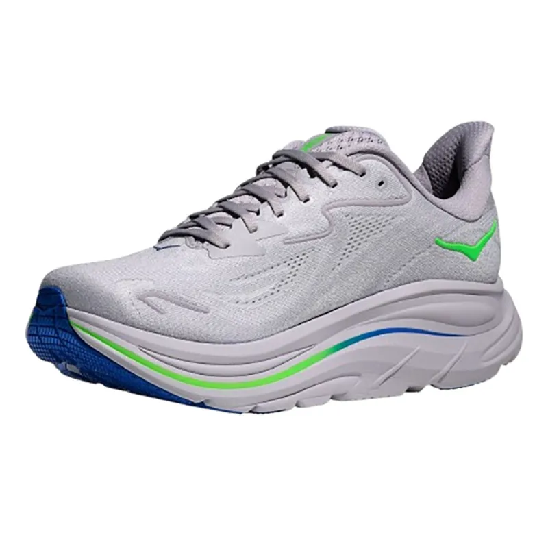 Hoka One One Men's Clifton 10 Ash Grey/Neon Green-3