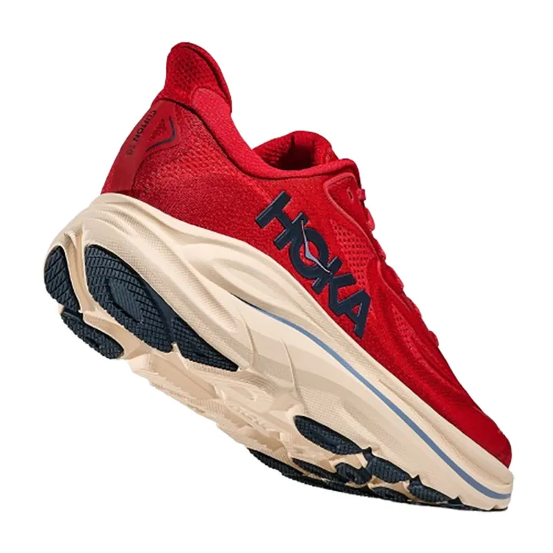 Hoka One One Men's Clifton 10 Vermillion/Varsity Navy-4