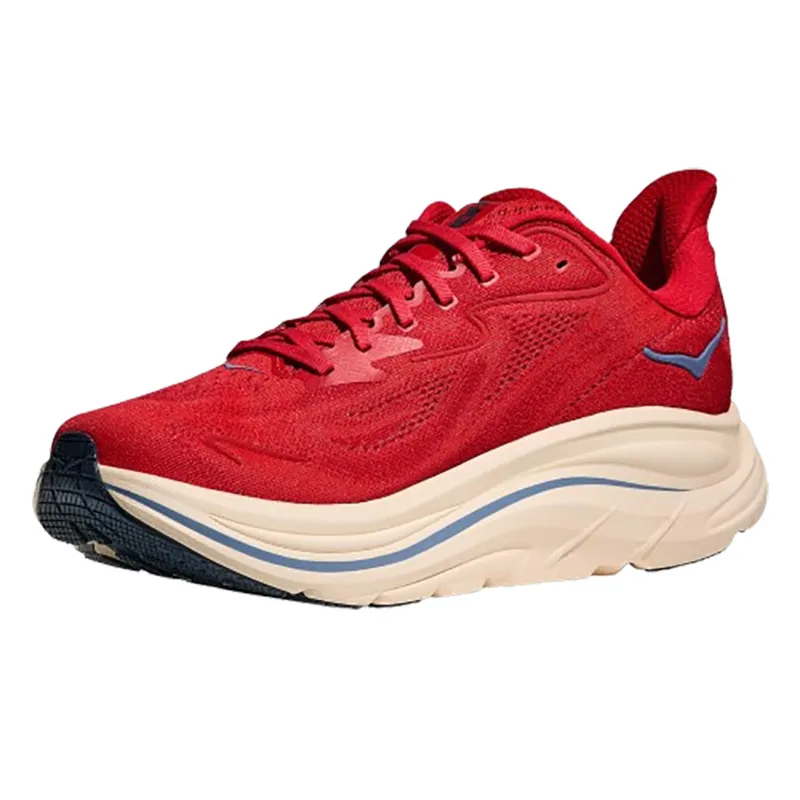 Hoka One One Men's Clifton 10 Vermillion/Varsity Navy-3