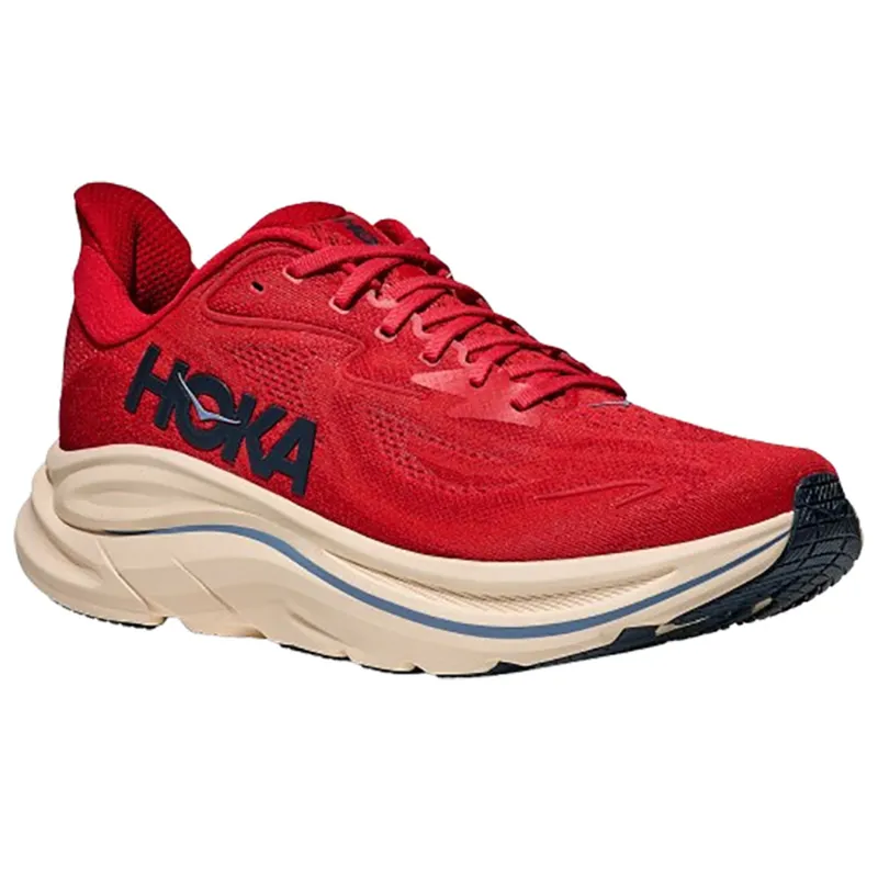 Hoka One One Men's Clifton 10 Vermillion/Varsity Navy-2