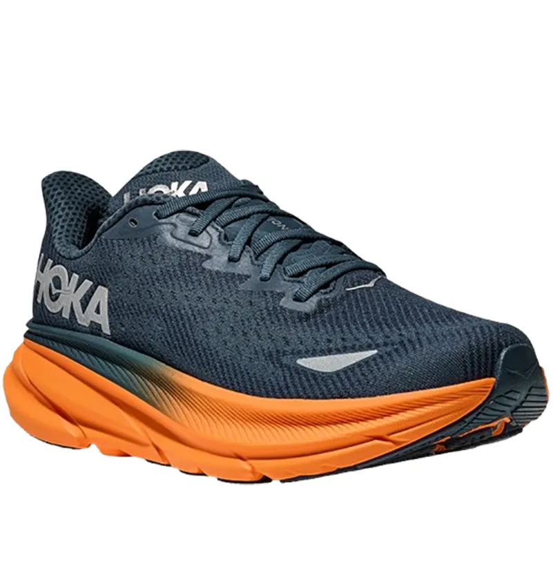 Hoka One One Men's Clifton 9 GTX Stormy Skies/Orange Zest-2