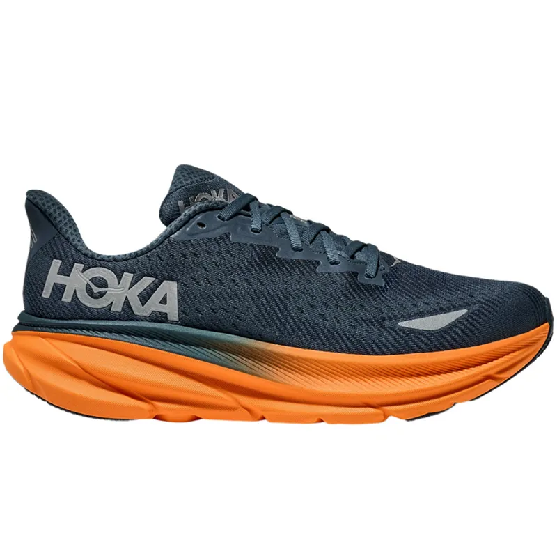 Hoka One One Men's Clifton 9 GTX Stormy Skies/Orange Zest
