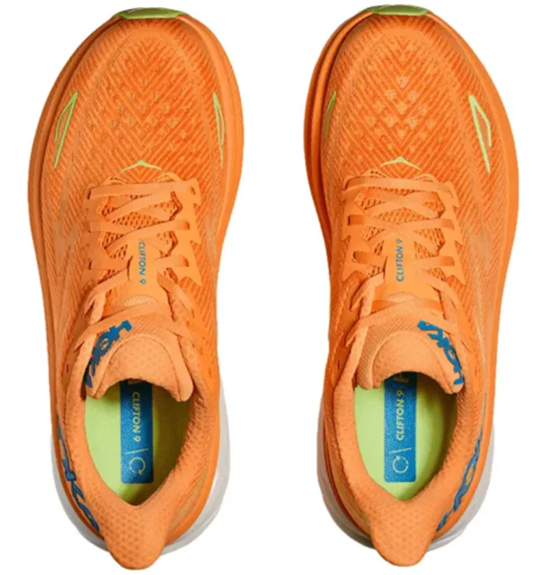 Hoka One One Men's Clifton 9 Solar Flare/Lettuce-6