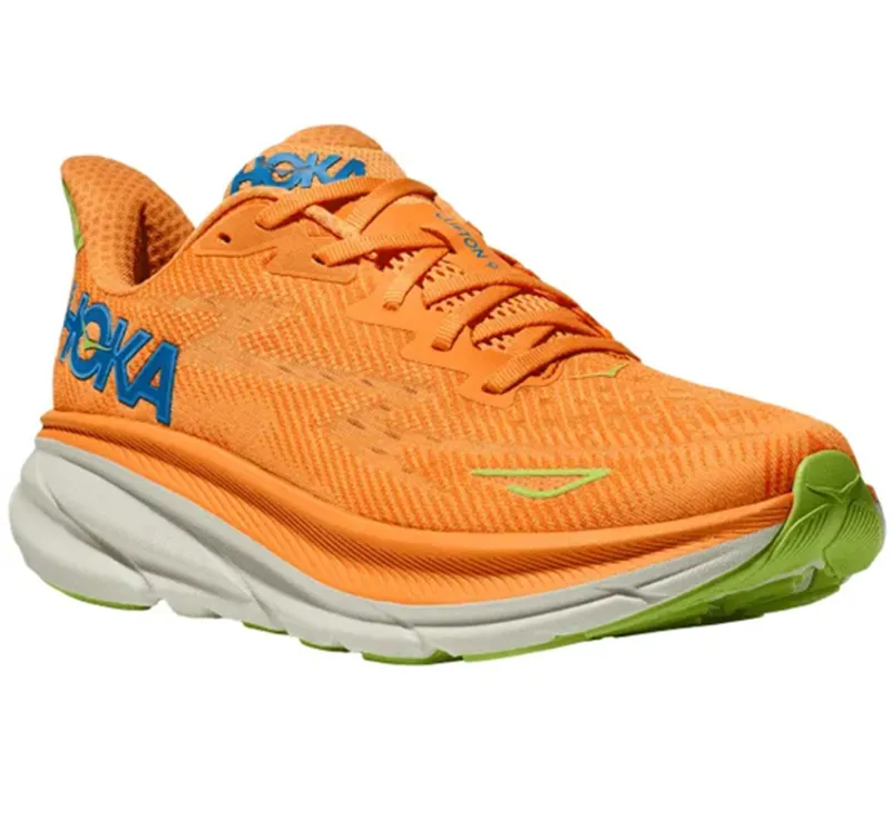 Hoka One One Men's Clifton 9 Solar Flare/Lettuce-2