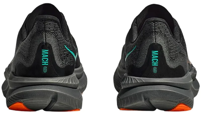 Hoka One One Men's Mach 6 Black/Electric Tangerine-5