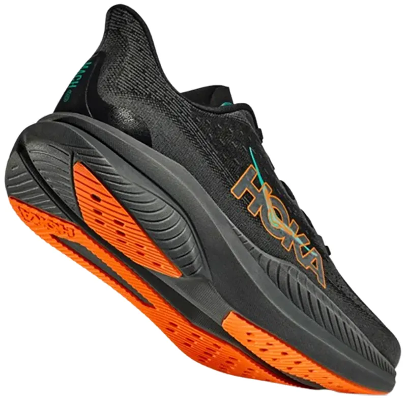 Hoka One One Men's Mach 6 Black/Electric Tangerine-4