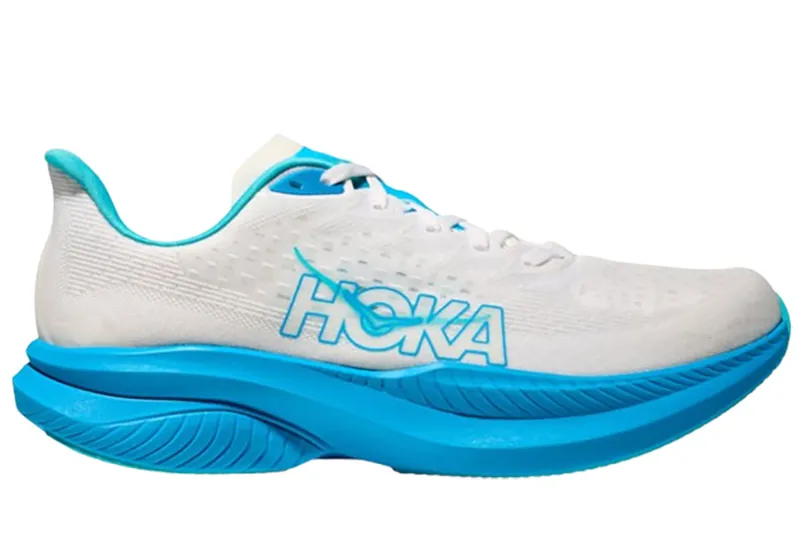 Hoka One One Men's Mach 6 White/Skyward Blue