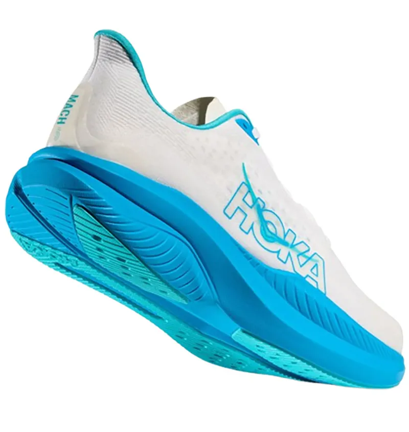 Hoka One One Men's Mach 6 White/Skyward Blue-4