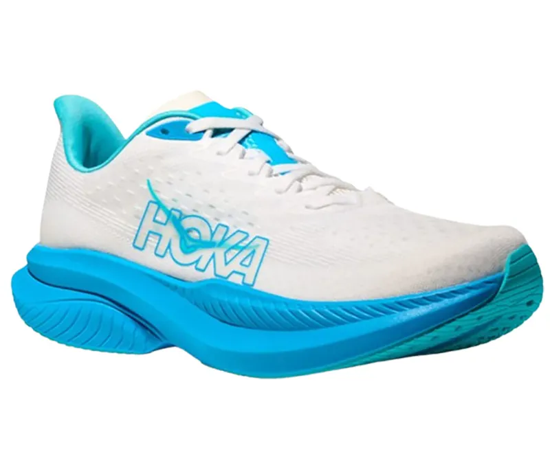Hoka One One Men's Mach 6 White/Skyward Blue-2