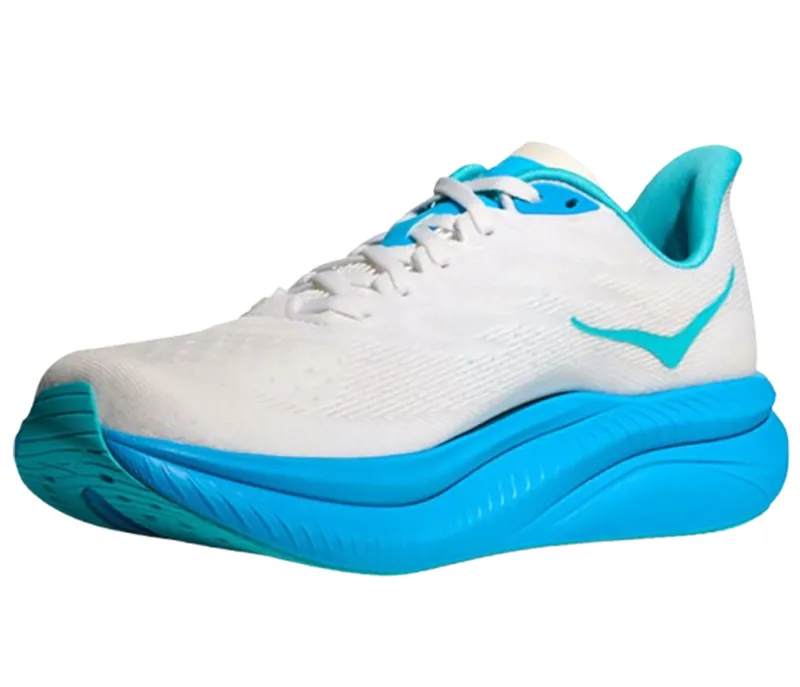 Hoka One One Men's Mach 6 White/Skyward Blue-3