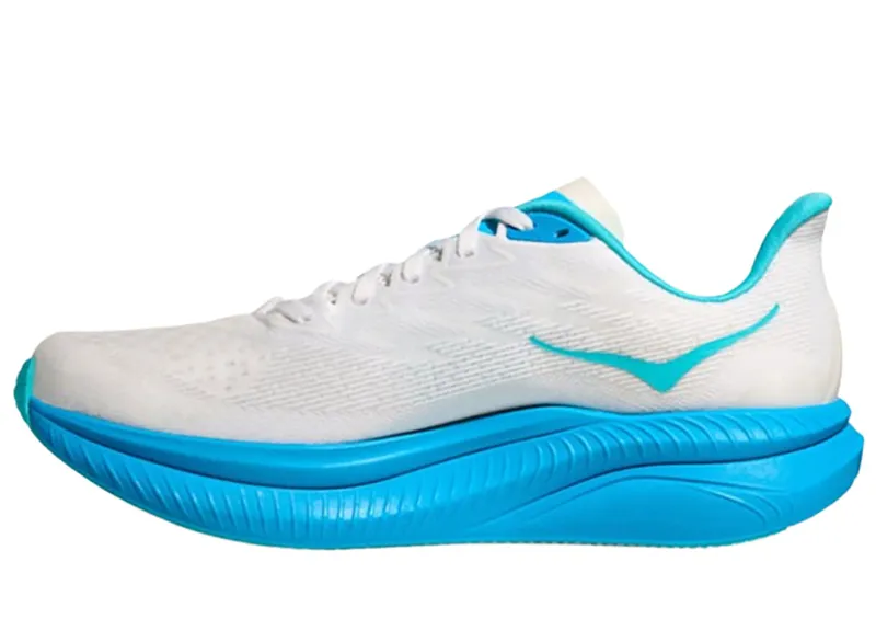 Hoka One One Men's Mach 6 White/Skyward Blue-1