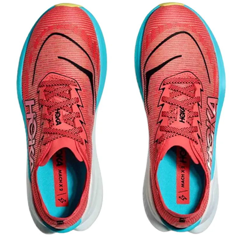 Hoka One One Men's Mach X2 Grapefruit/Electric Coral-6