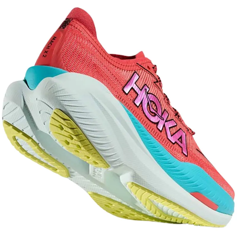 Hoka One One Men's Mach X2 Grapefruit/Electric Coral-4
