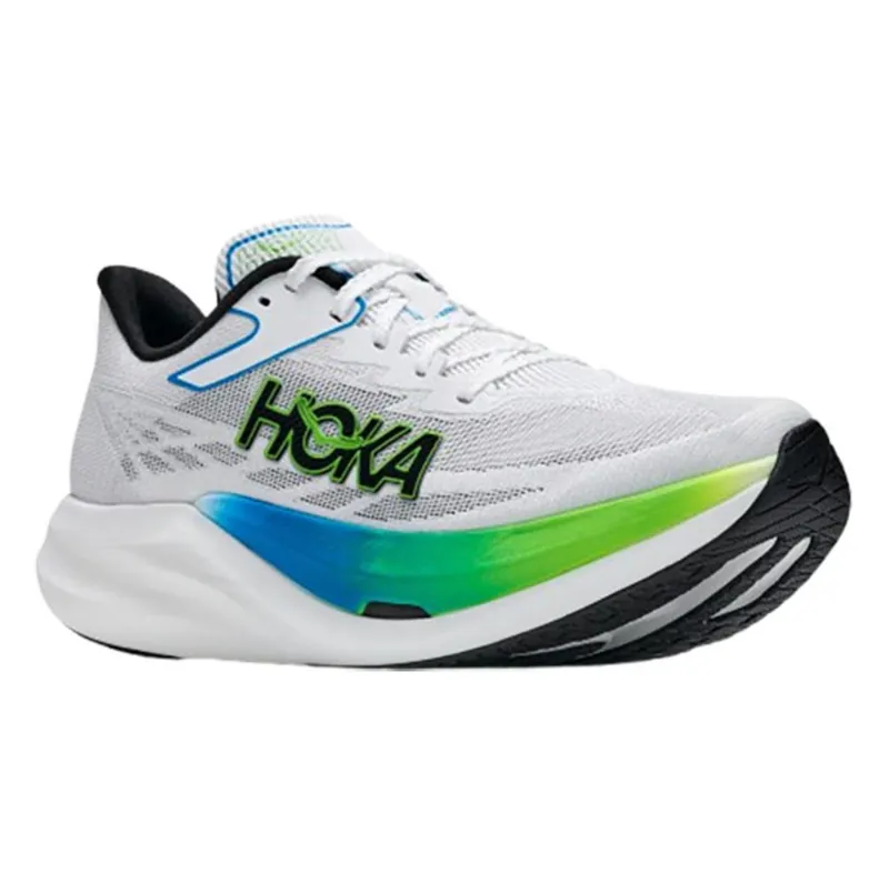 Hoka One One Unisex Rocket X 3 Frost/Electric Lime-2