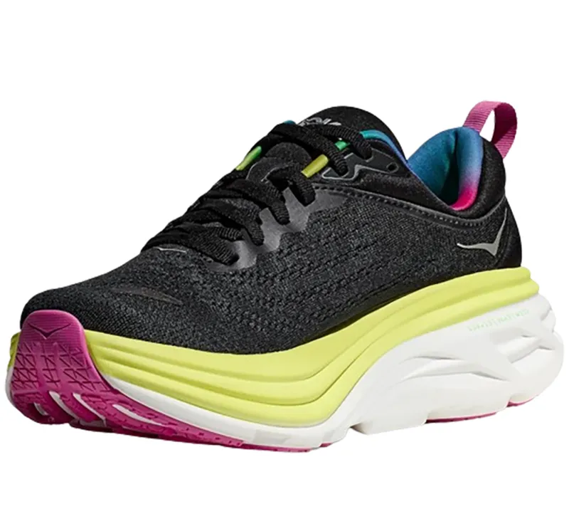 Hoka One One Women's Bondi 8 Black/Citrus Glow-3