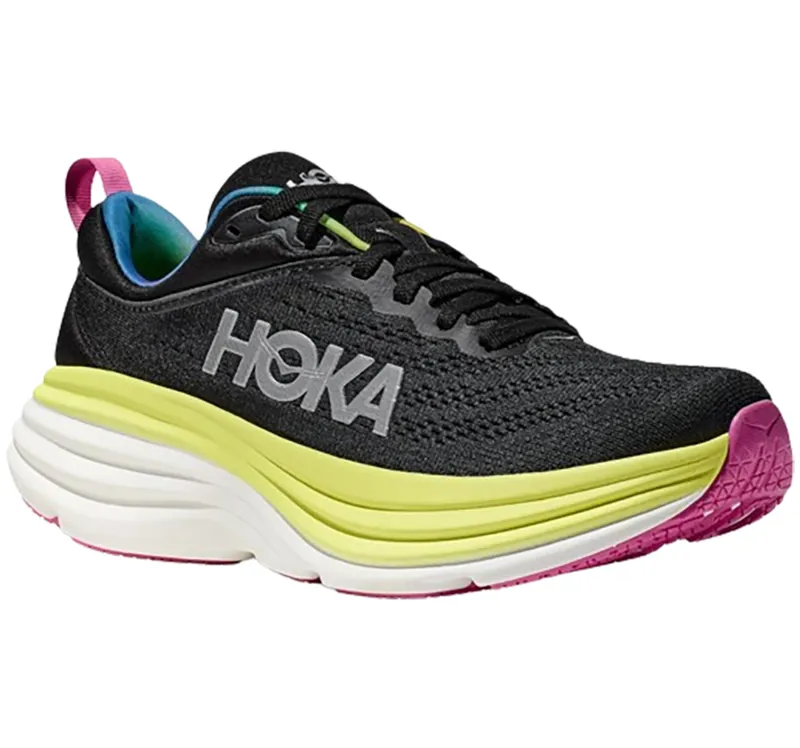 Hoka One One Women's Bondi 8 Black/Citrus Glow-2