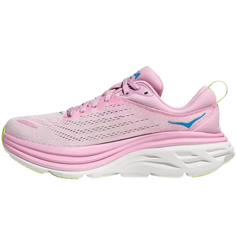 Hoka One One Women's Bondi 8 WIDE Pink Twilight/Waterpark-1