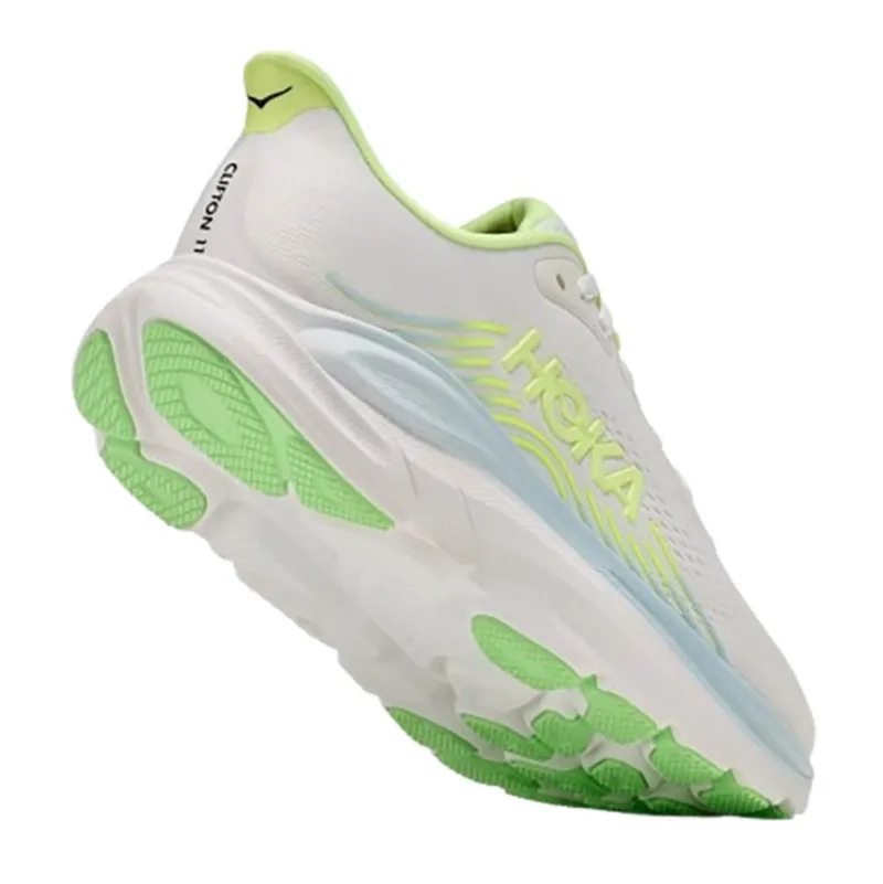 Hoka One One Women's Clifton 11 Wide Frost/Neon Yuzu-4