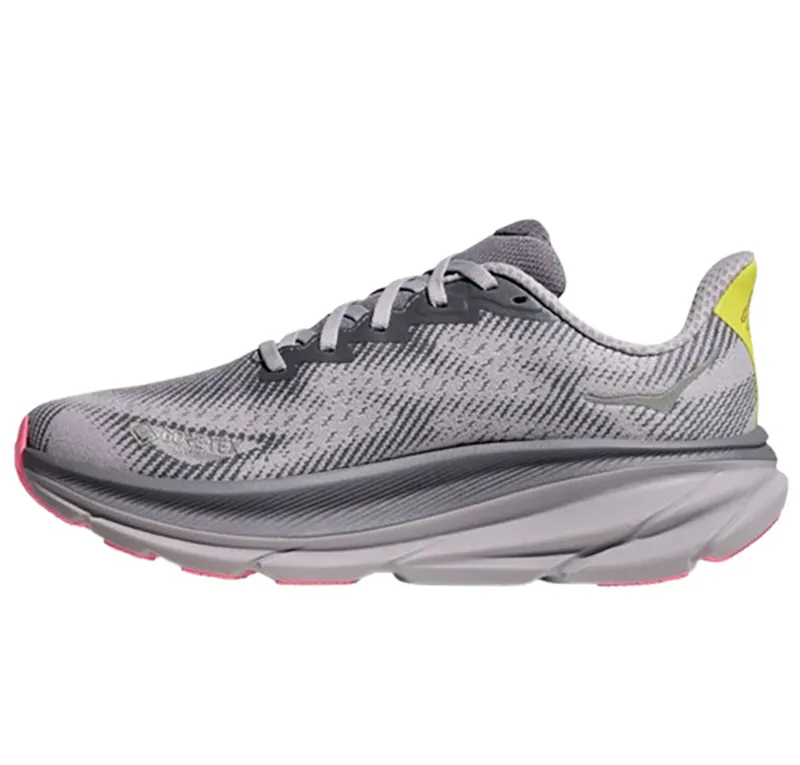 Hoka One One Women's Clifton 9 GTX Grey Skies/Foggy Grey-1