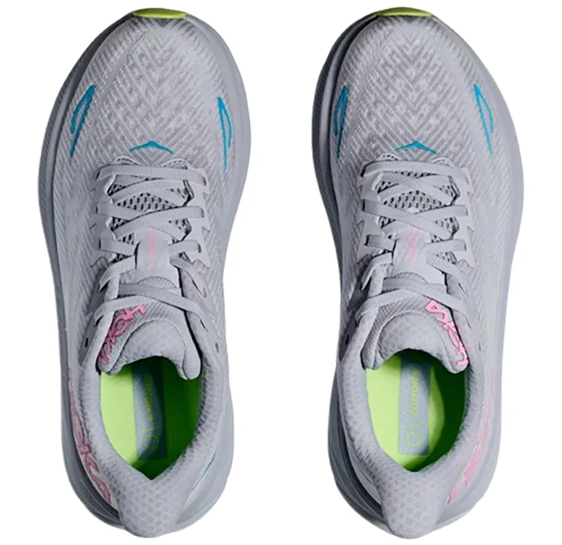 Hoka One One Women's Clifton 9 WIDE Gull Sea/Ice-6