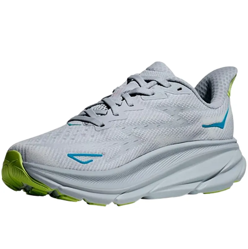 Hoka One One Women's Clifton 9 WIDE Gull Sea/Ice-3