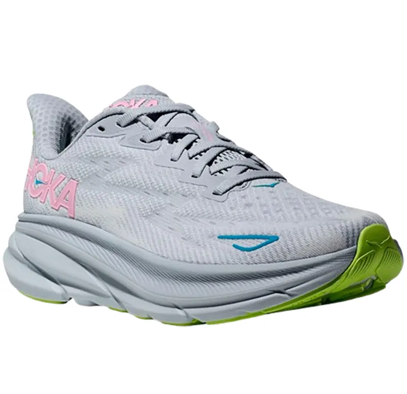 Hoka One One Women's Clifton 9 WIDE Gull Sea/Ice-2