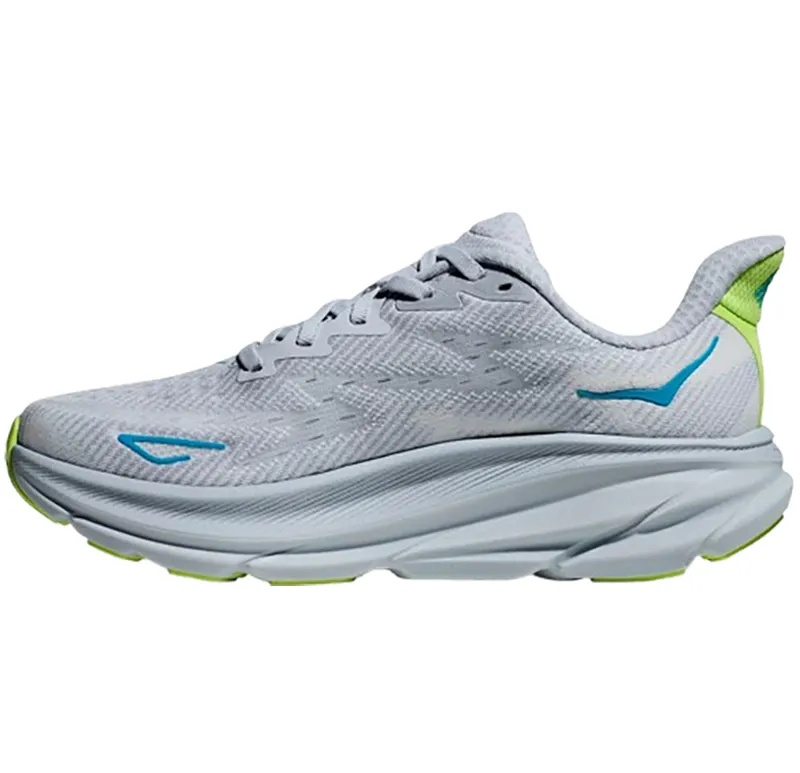 Hoka One One Women's Clifton 9 WIDE Gull Sea/Ice-1