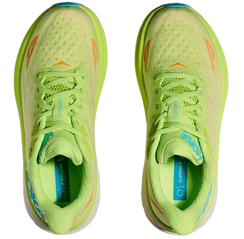 Hoka One One Women's Clifton 9 Running Shoes WIDE - Lettuce/Solar-5