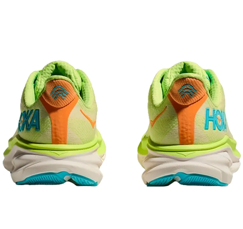 Hoka One One Women's Clifton 9 Running Shoes WIDE - Lettuce/Solar-4
